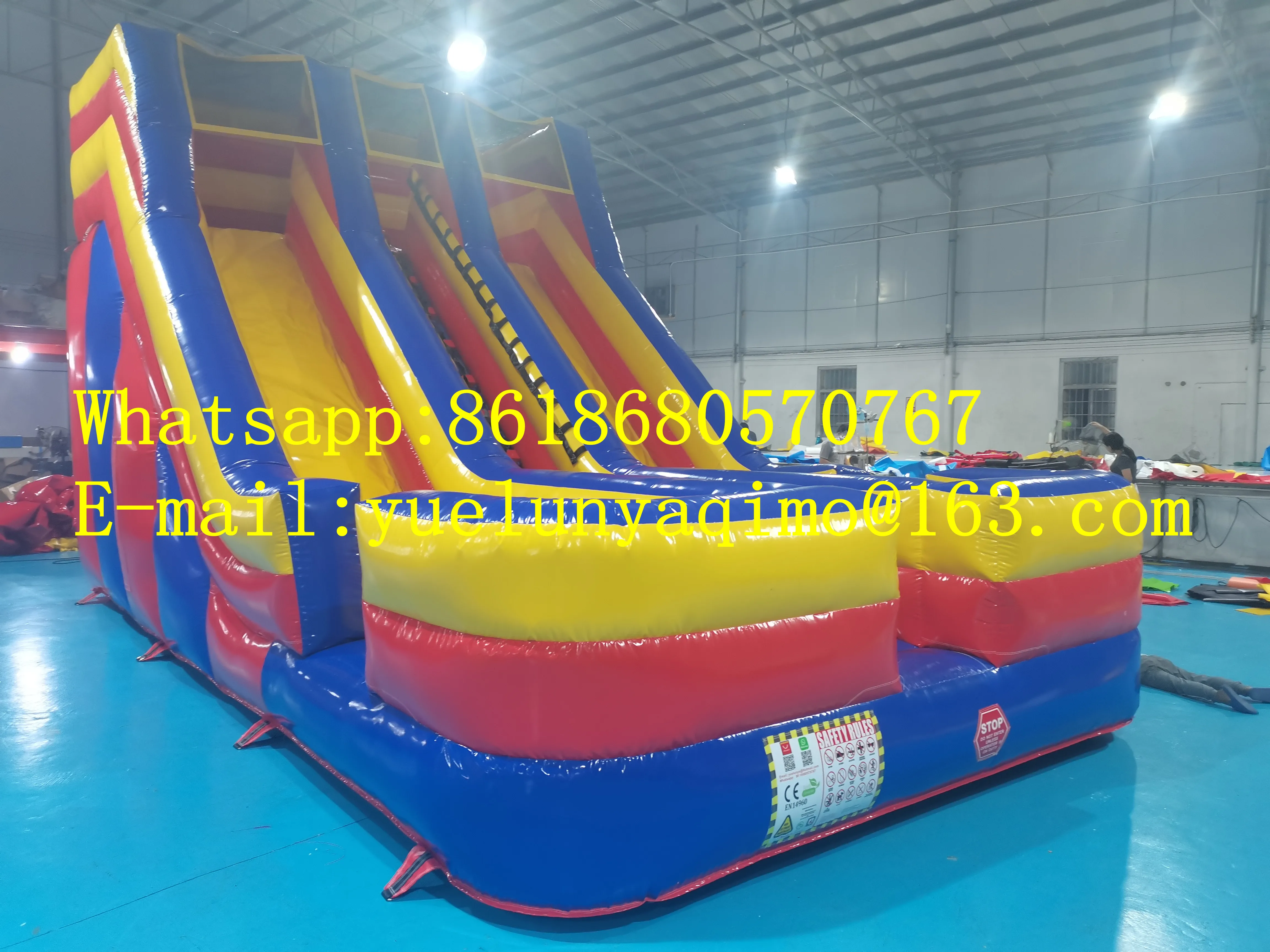 New outdoor large -scale color dual -lane inflatable slide slide combination