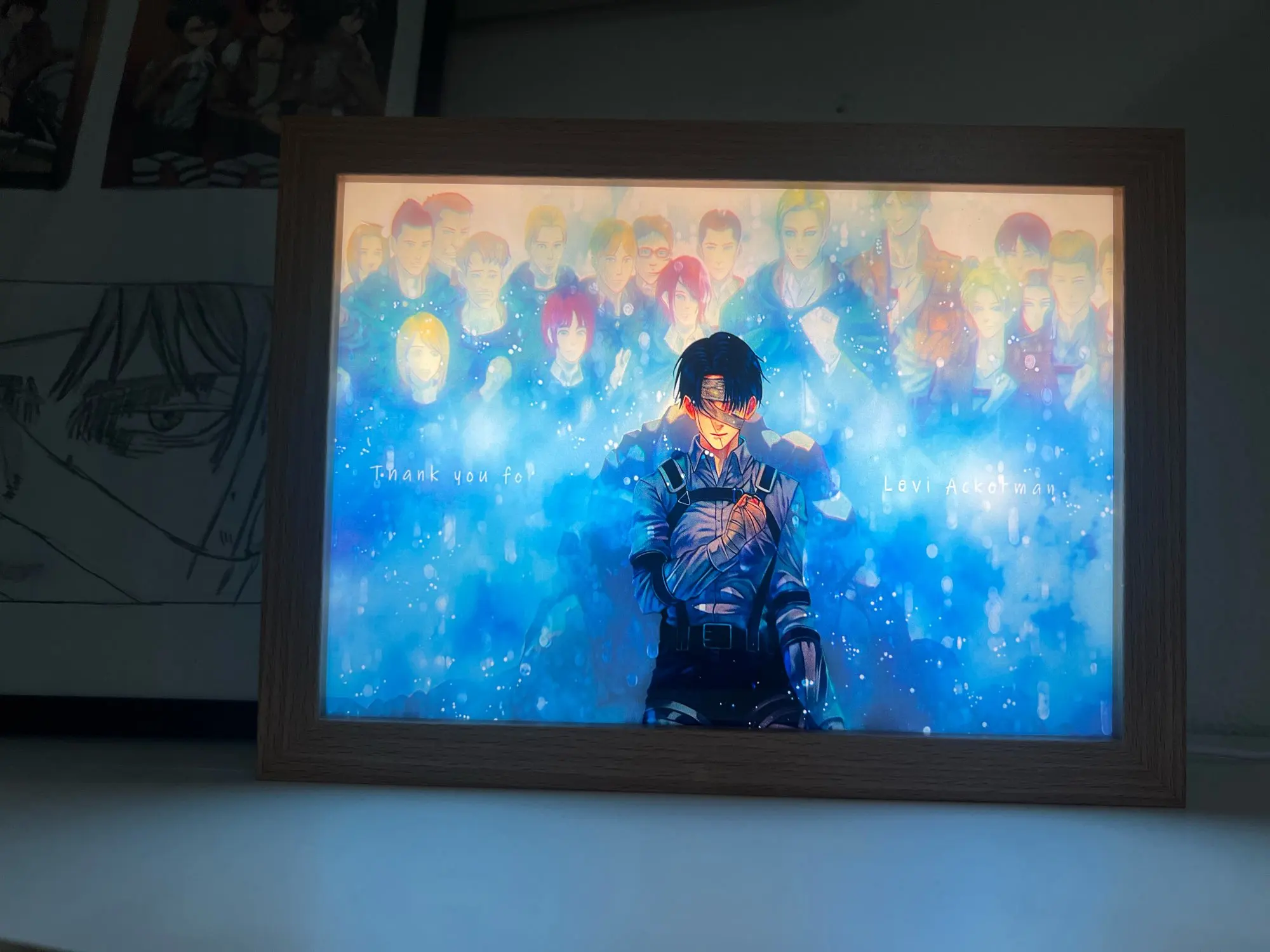 Attack on TItan:Captain Levi LED Painting Lamp  - A4 Size