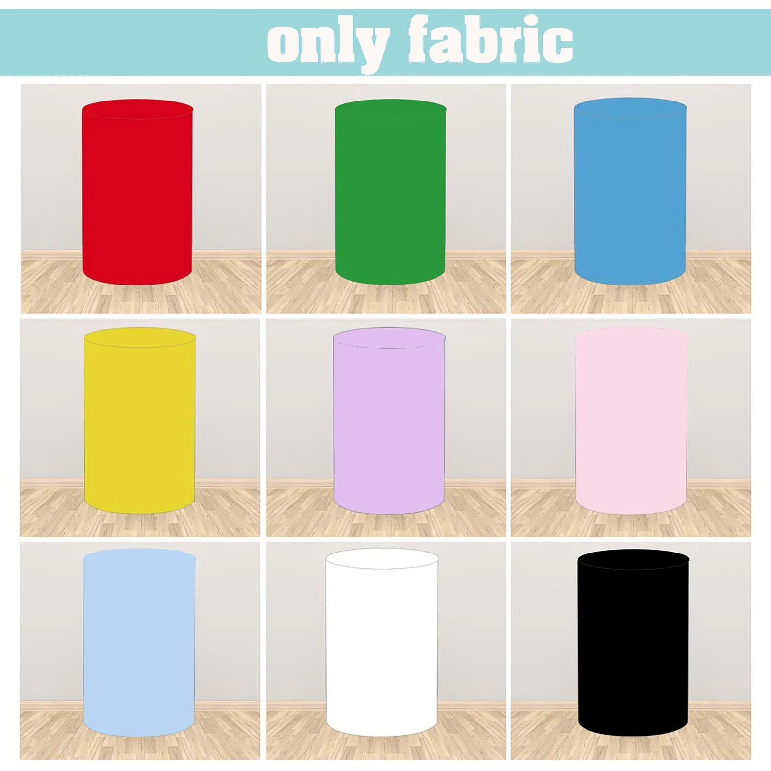 Cylinder Column Covers Print Fabric Elastic Polyster Party Decoration Dessert Table Cover party decoration covers cylinder plinth cover