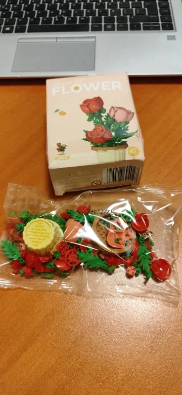 1PC Mini Succulent Flower Pot Building Blocks Simulation Flower Assembling Brick Model Kids Toys photo review