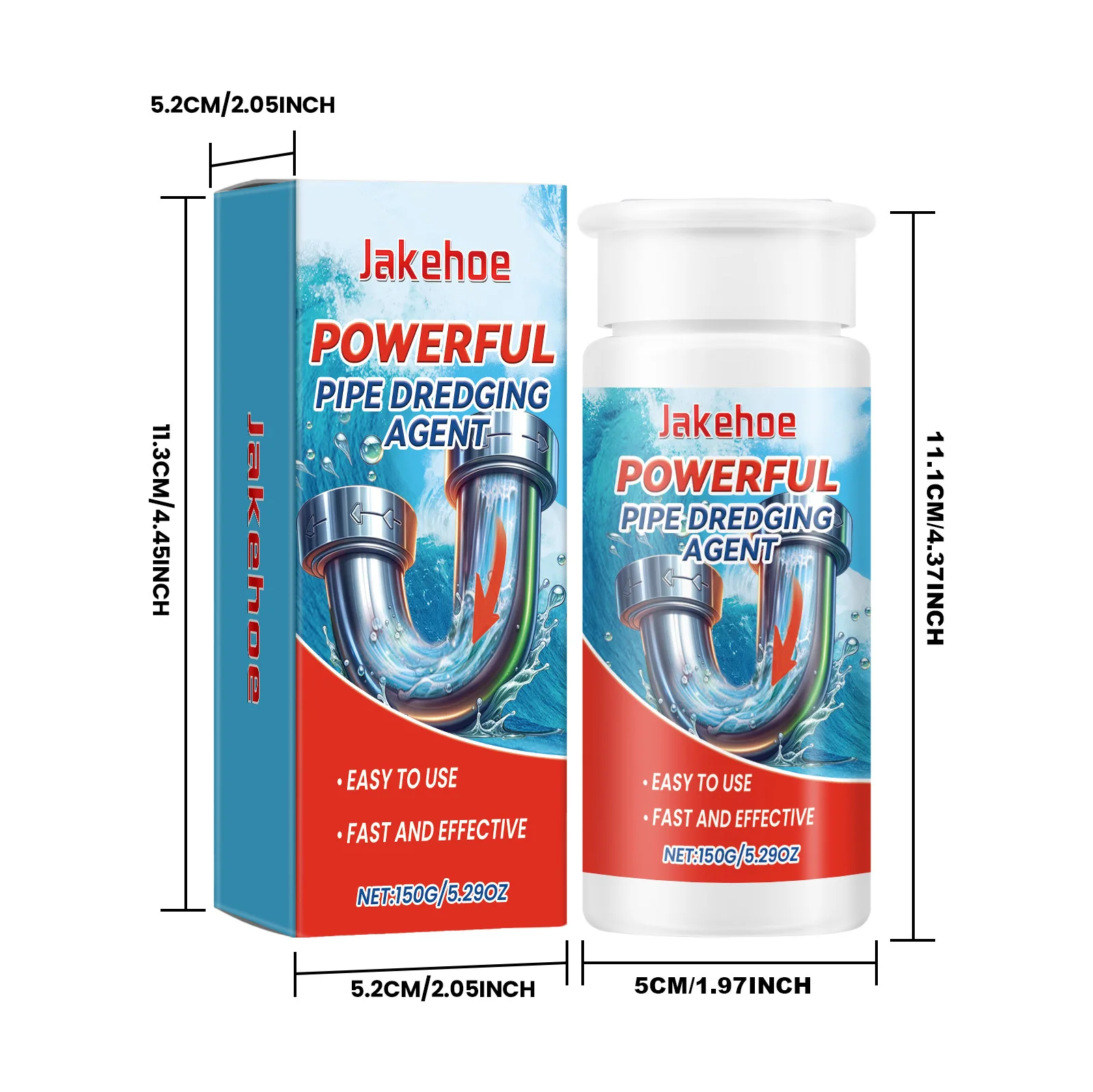 Jakehoe 150g Sink Drain Cleaner Sewer Kitchen Bathroom Deodorant Toilet Air Refreshing Pipe Dredging Agent Fast Cleaning Powder