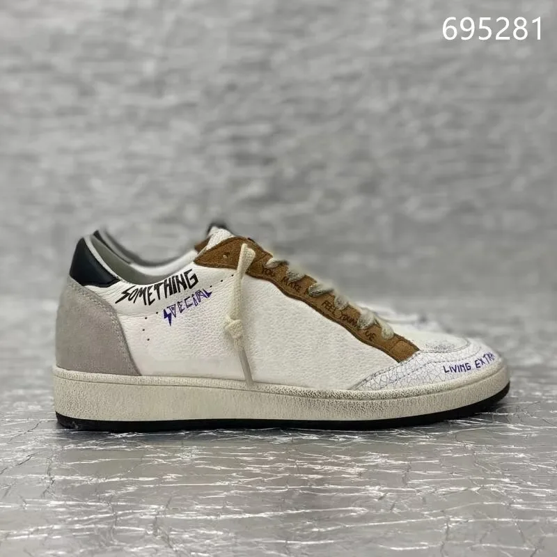 Real Leather GOLDEN Classical Shoes Designer Women&Men GOOSE Sneakers Silver Glitter Suede Nappa Leather Graffiti Style Shoe 4