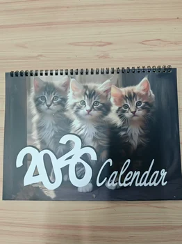 Calendario simpatico gatto 2026 - Decorazione da parete mensile per animali domestici con citazioni ispiratrici, decorazione di illustrazione con data