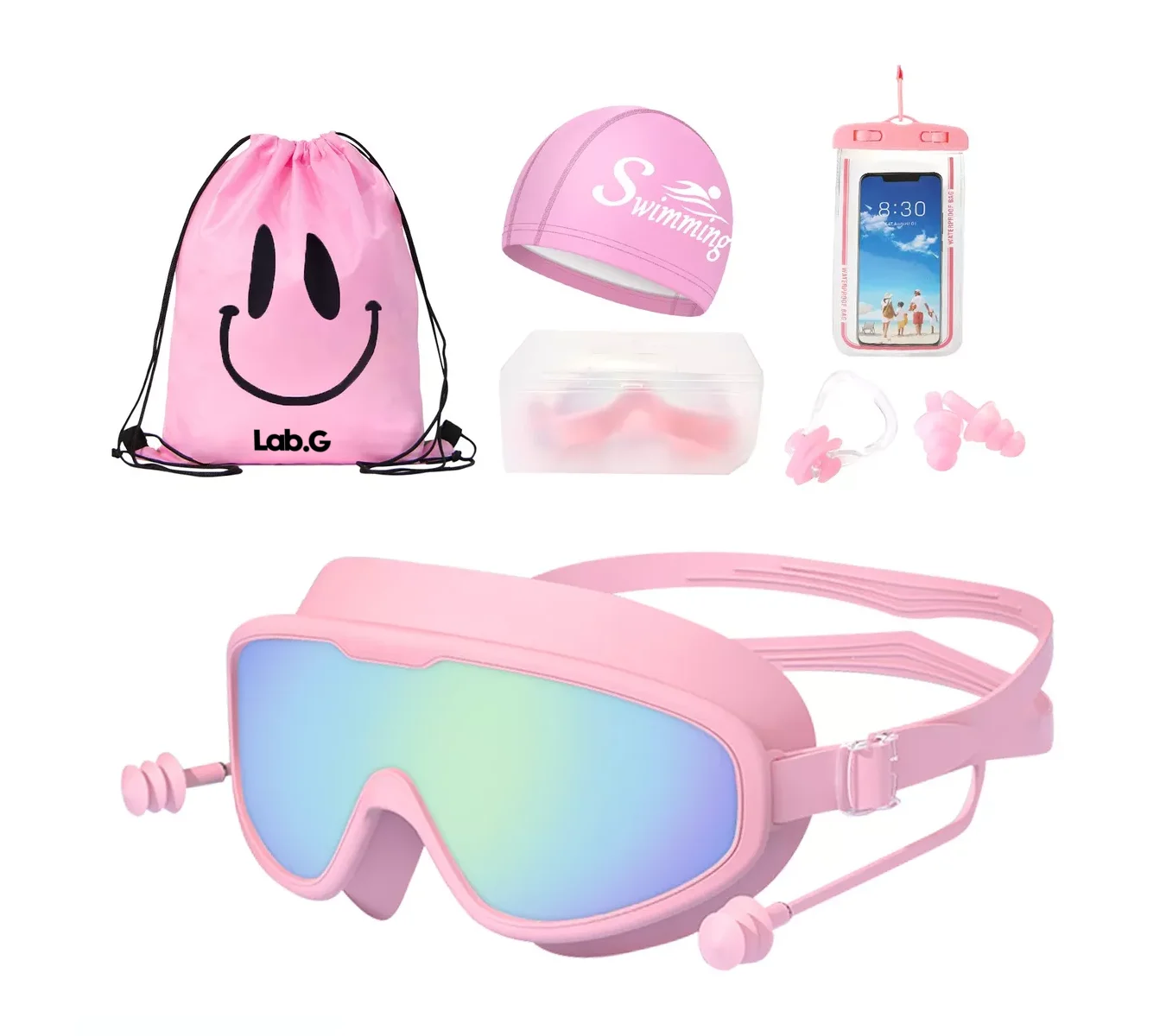 Kit De Gafas De Natación Lab.G 6 En 1 Rosa