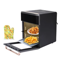 1800W 360 °   Friteuse à air chaud sans huile, four à convection visuel en acier inoxydable de 20 L, machine de cuisson multifonction à commande tactile pour 6 à 8 personnes 2