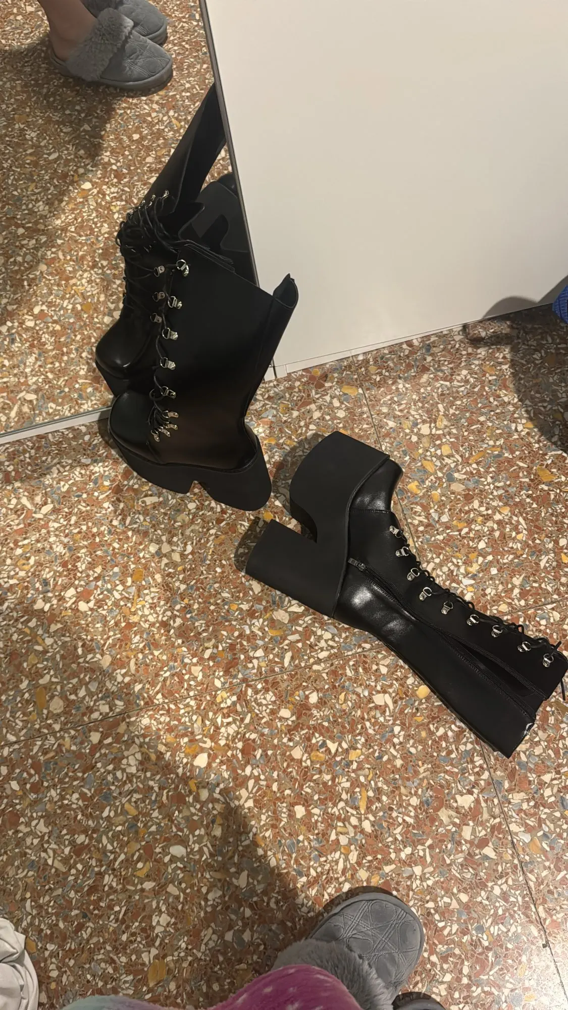 Abyss Lace-Up Stompers - Goth Platform Boots photo review