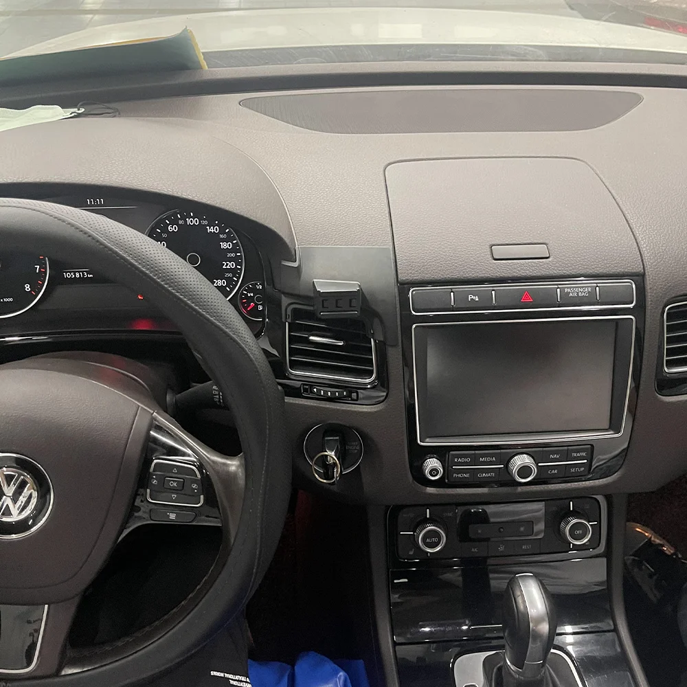 15W Car Phone Holder for Volkswagen VW Touareg 7P 2011~ GPS Magnetic Support Clip Wireless Charging Base Accessories iPhone