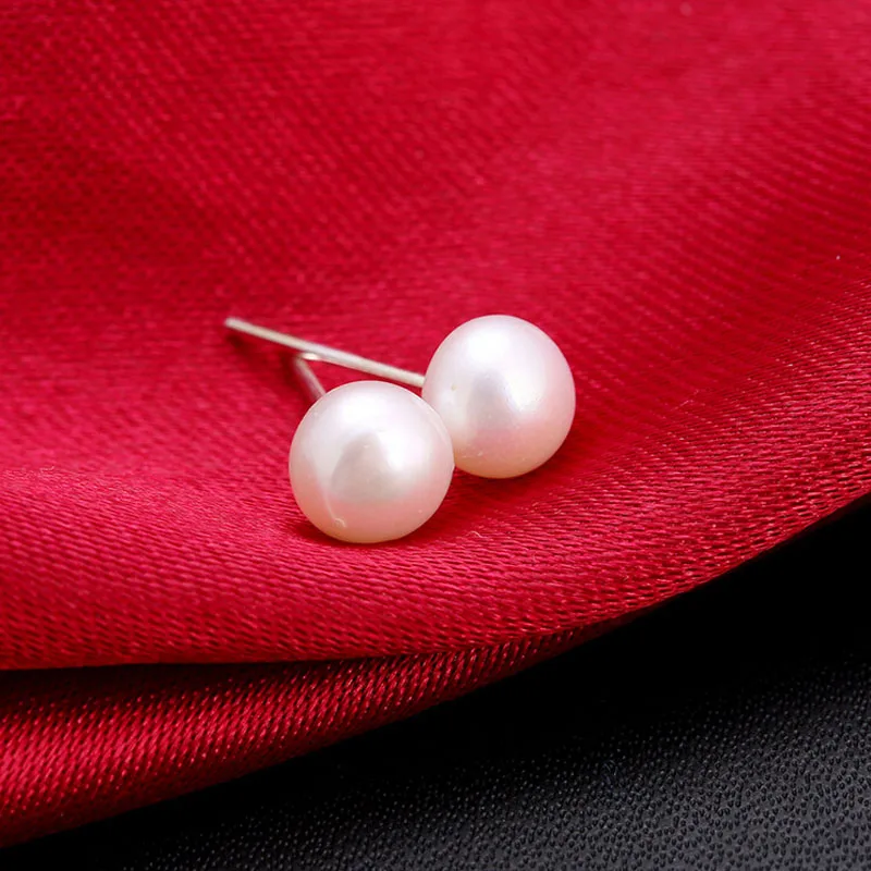 Wholesale 100 Pairs of 5-6mm Natural Fresh Water Button Pearl Stud Earring 3