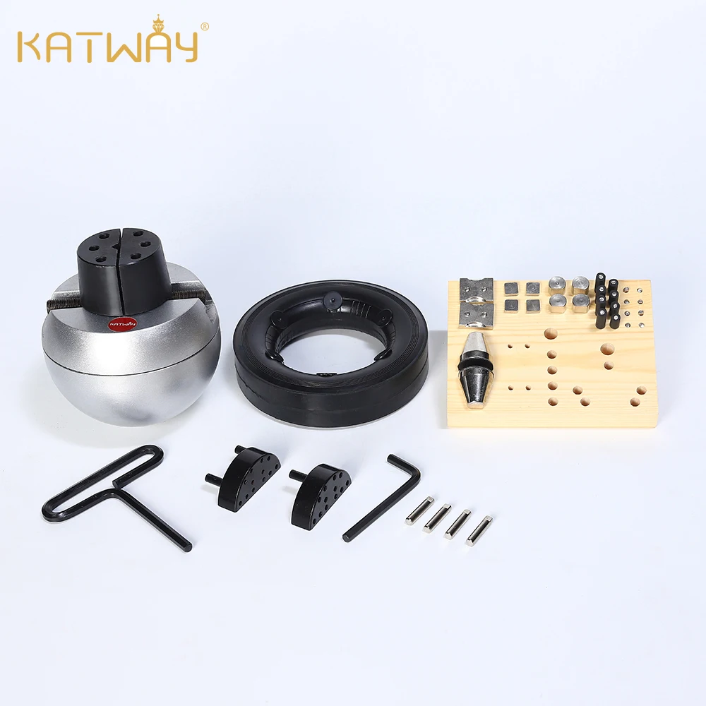 KATWAY 10kg Big Engraving Ball Vise Block jeweler Crimping Ring Micro Standard Set for Hand Metal Jewelry Works Tools HH-A03A