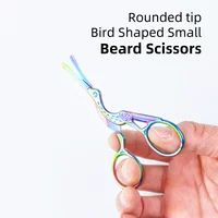 Rounded Tip Stork Scissors, Stainless Steel, Vintage Design, Beauty Grooming for Eyebrows, Facial Hair, Dry Skin, Nose Hair 2