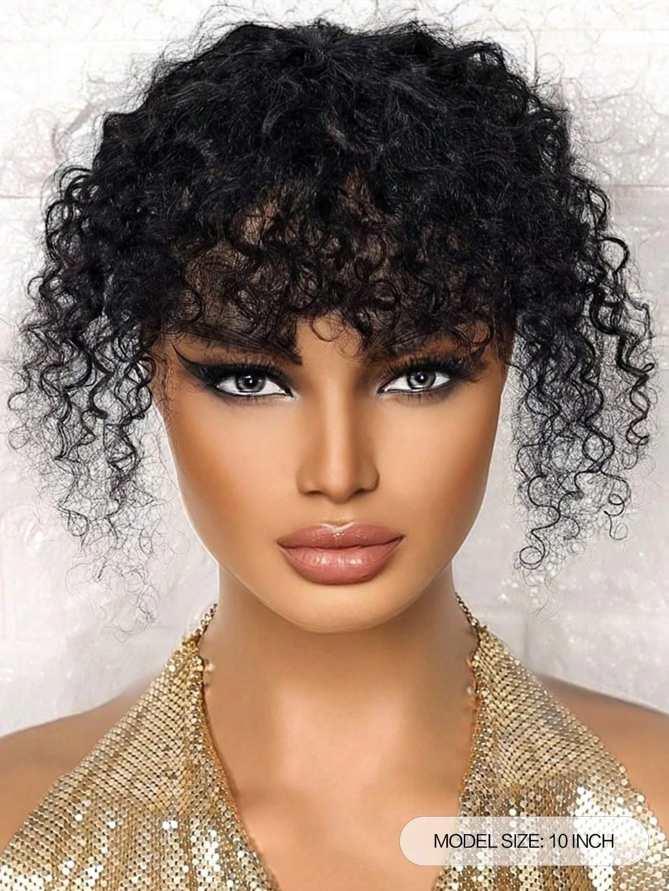 Topper per capelli neri naturali con frangia Toppers ricci per capelli umani per le donne con Clip per capelli sottili nelle estensioni dei capelli uso quotidiano