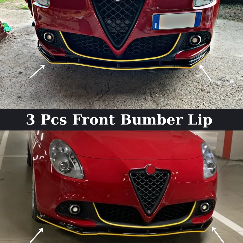 Per Alfa Romeo Giulietta Paraurti Anteriore Lip Body Kit Spoiler Splitter Diffusore 3 Pezzi Plastica Abs Di Alta Qualità Professionale