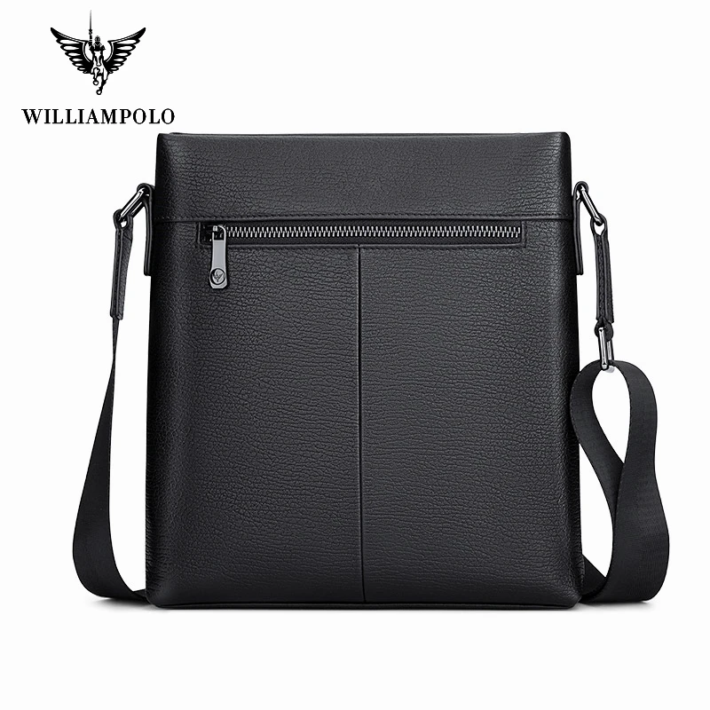 WILLIAMPOLO Men's Shoulder Bag Genuine Leather Handbags Men Leather Messenger Bag Small Crossbody Bags For Man Fashion 2