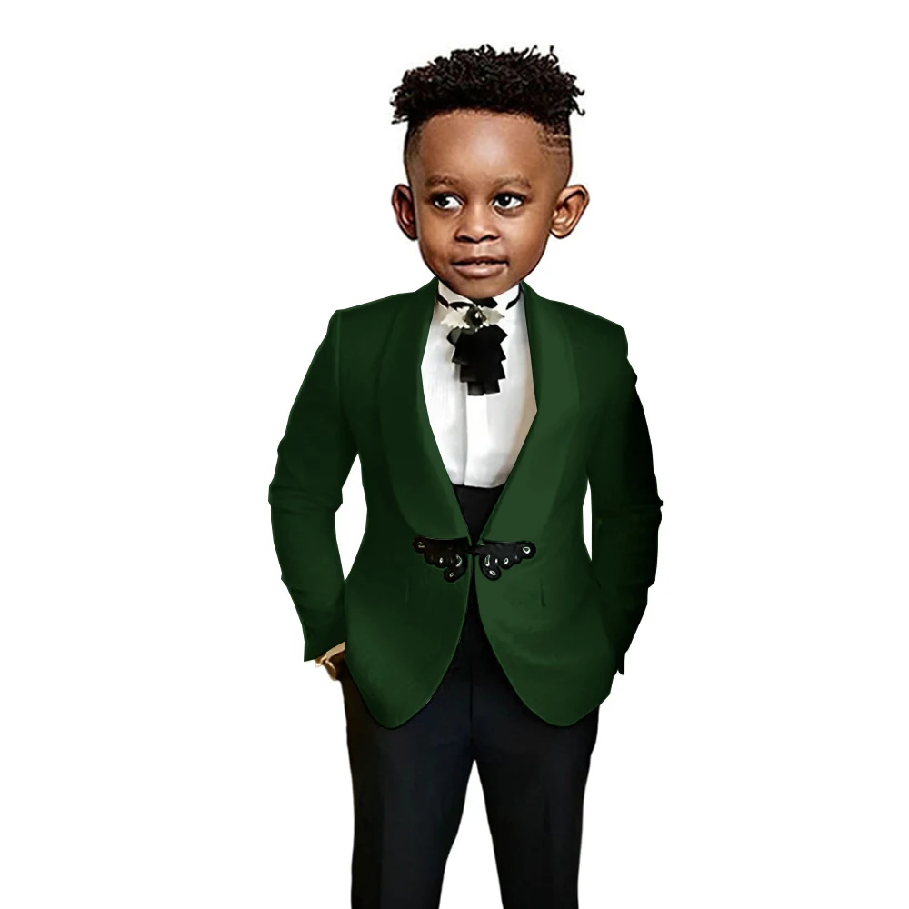 Kids Wedding Tuxedo 3 Piece Formal Party Wear Blazer for Kids 2-16 Years Old Beige Suit