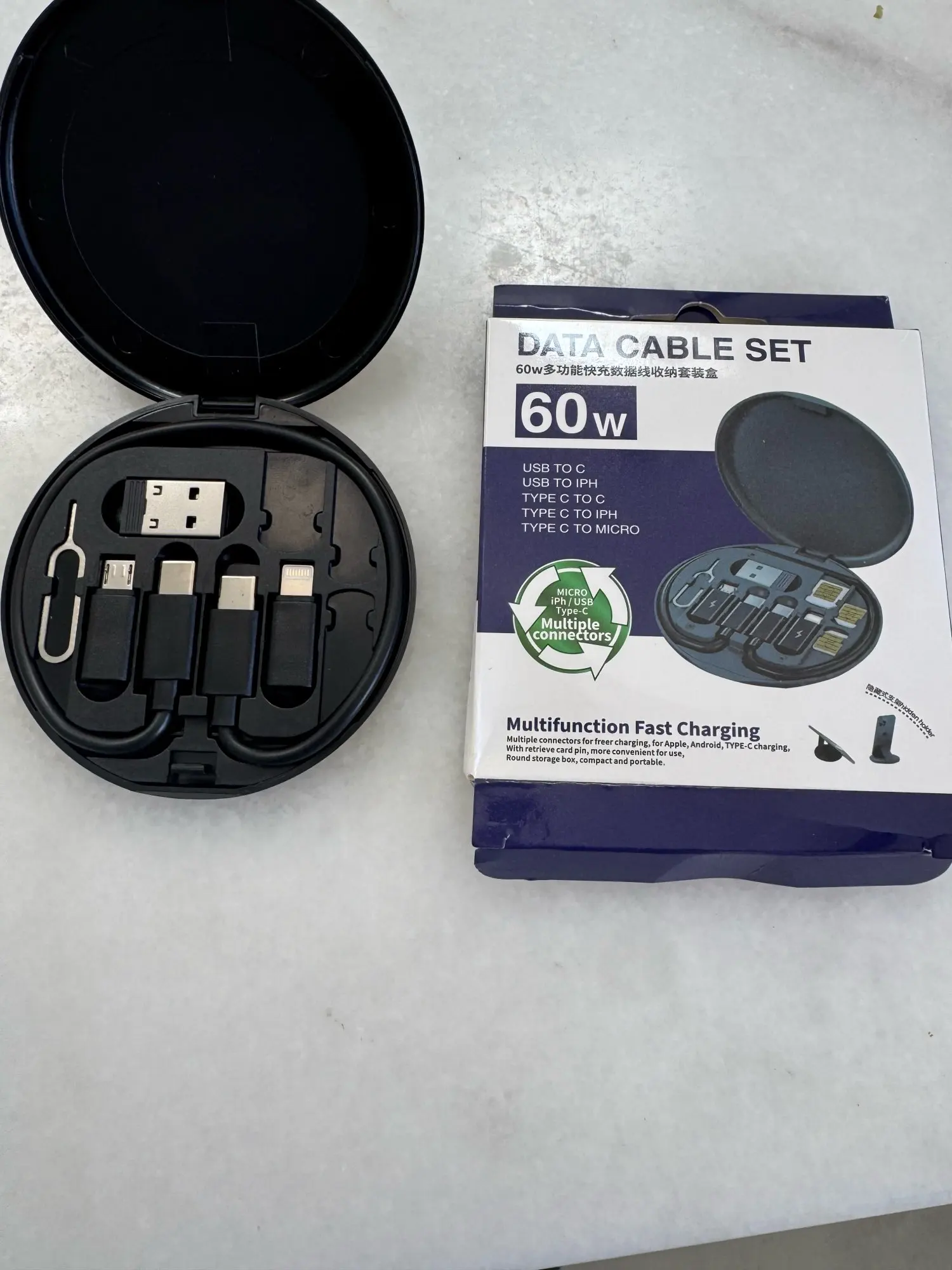 PD 60W Multifunctional USB Type C Data Cable Set Fast Charging photo review