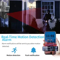 Caméra de surveillance extérieure solaire PTZ IP 4G, dispositif de sécurité sans fil, avec panneau solaire et audio PIR, 4MP, Wi-Fi 4