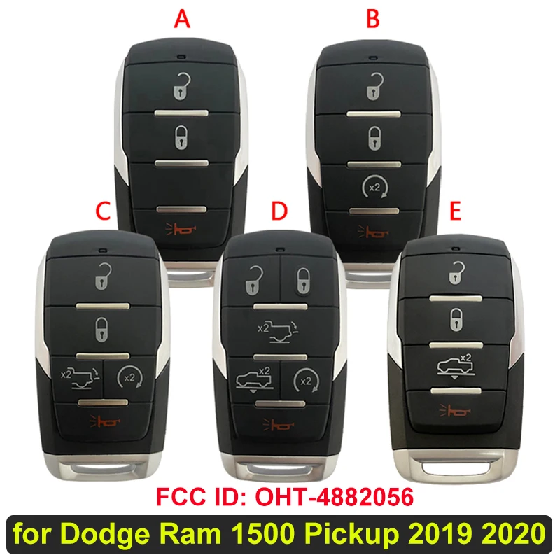 CN087044 OHT-4882056 Smart Prox Remote Key for Dodge RAM 1500 Pickup 2019 2020 Keyless Go 433Mhz PCF7939M HITAG AES 4A Chip