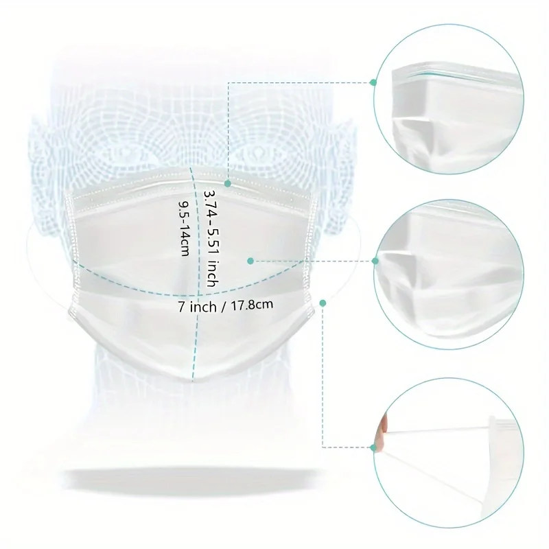 50/100 PCS Box Disposable Face Masks 3-Layer Protection Breathable Comfortable Safety Shield Home Office disposable face mask face mask