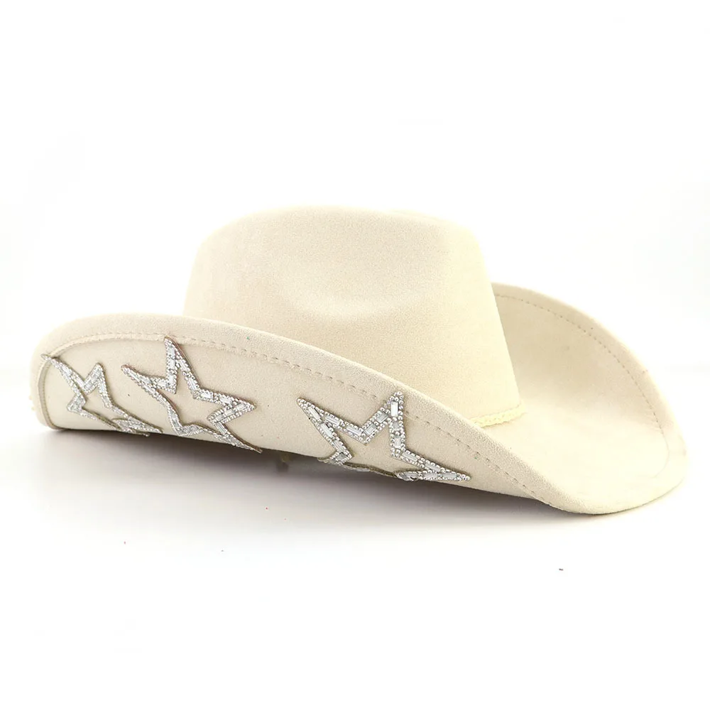 Suede Western Cowboy Hat Men\'s and Women\'s Retro Gentleman Cowboy Hat New Accessories Straw Hat Hombre Suede Big Brim Hat