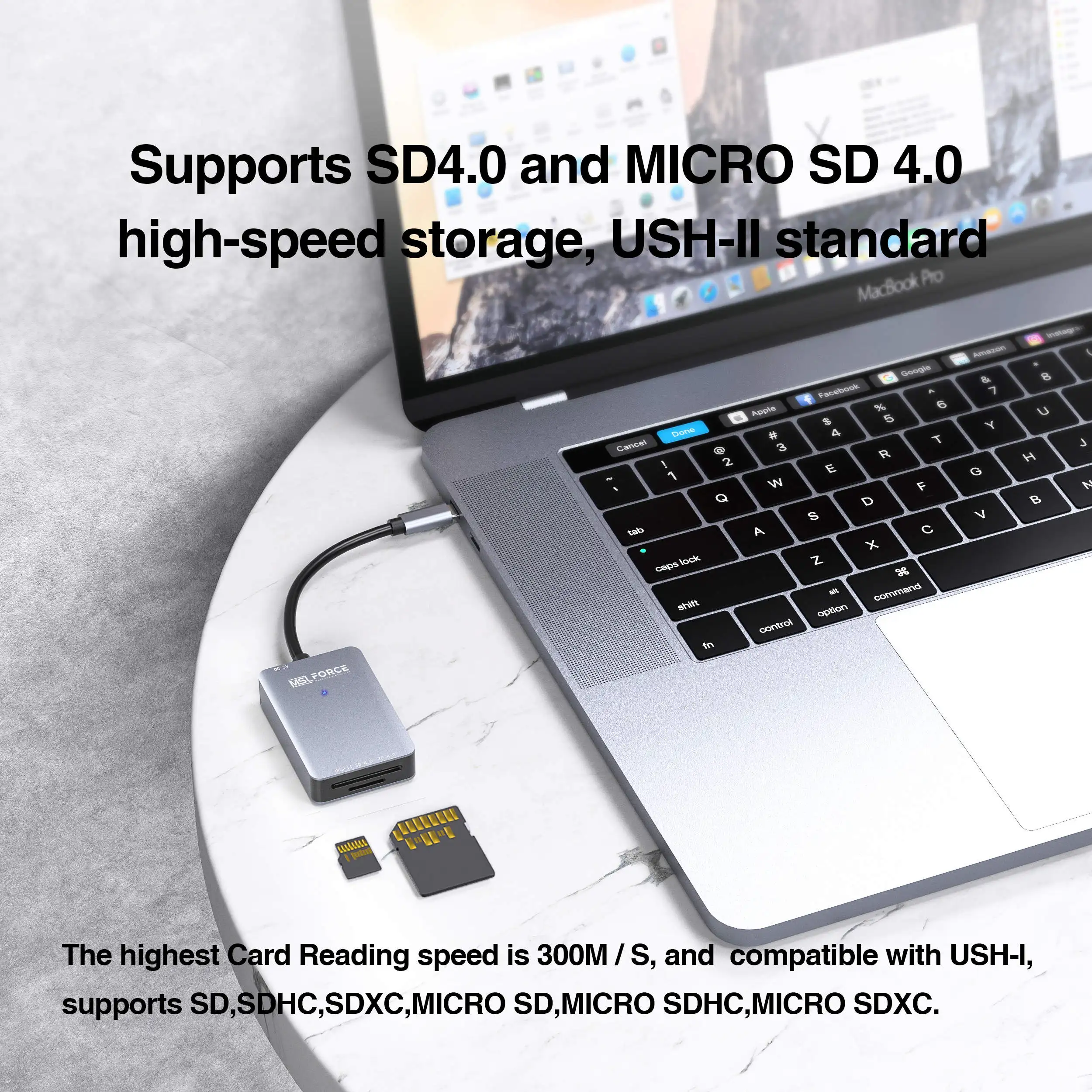 Leitor de Cartão de Memória de Alta Velocidade Uhs-ii Usb c sd 4.0 Sdxc Sdhc sd Mmc Micro Sdxc Micro Sdxc - Imagem 6