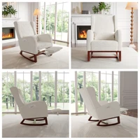 Современное кресло-качалка ROSAHQNDA, кресло для кормления, мягкое кресло-качалка с подставкой для ног, мягкое кресло с подлокотниками и боковым карманом — изображение 6