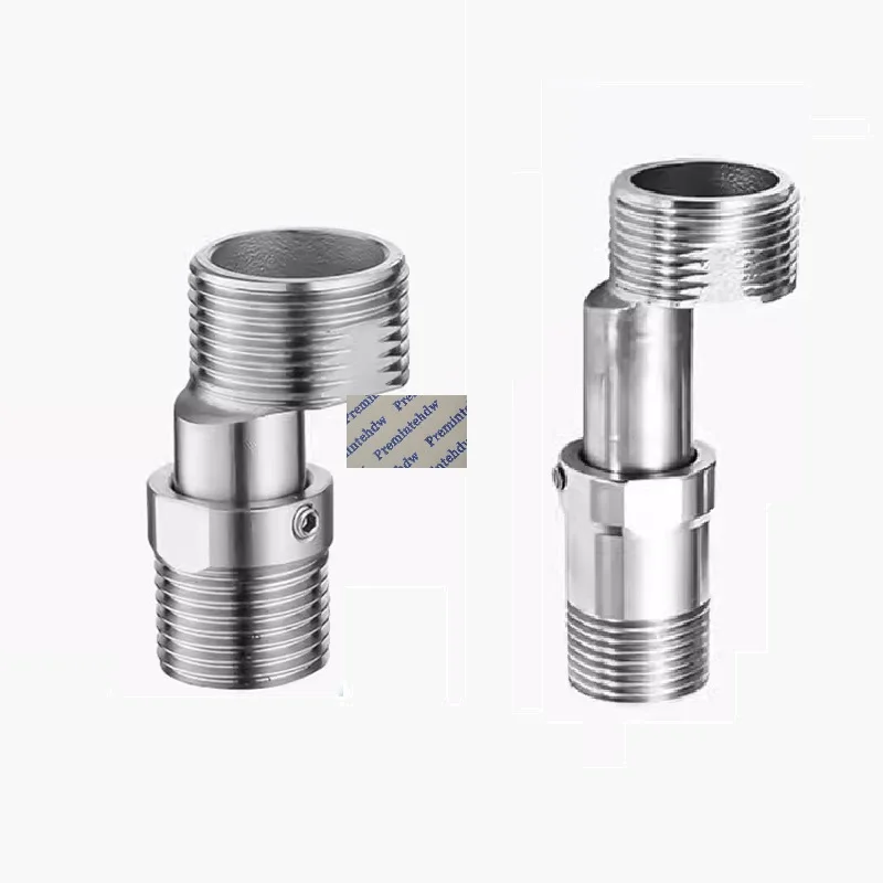 2Pcs 304 Stainless Steel Adjustable Longth Telescope S-union Connection for Bath Shower Wall Fixing