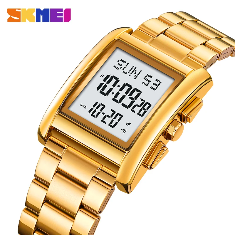 

SKMEI Fashion Back Light Display Digital Countdown Sport Watches Mens Luxury Full Steel Waterproof Chrono Wristwatch Alarm Clock
