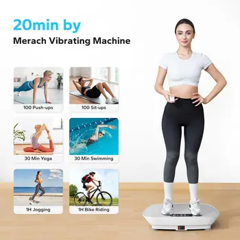 MERACH Vibration Plate Exercise Machine Whole Body Workout Power Vibrate Fitness Platform Vibration Plate Weight Loss & Shaping 3