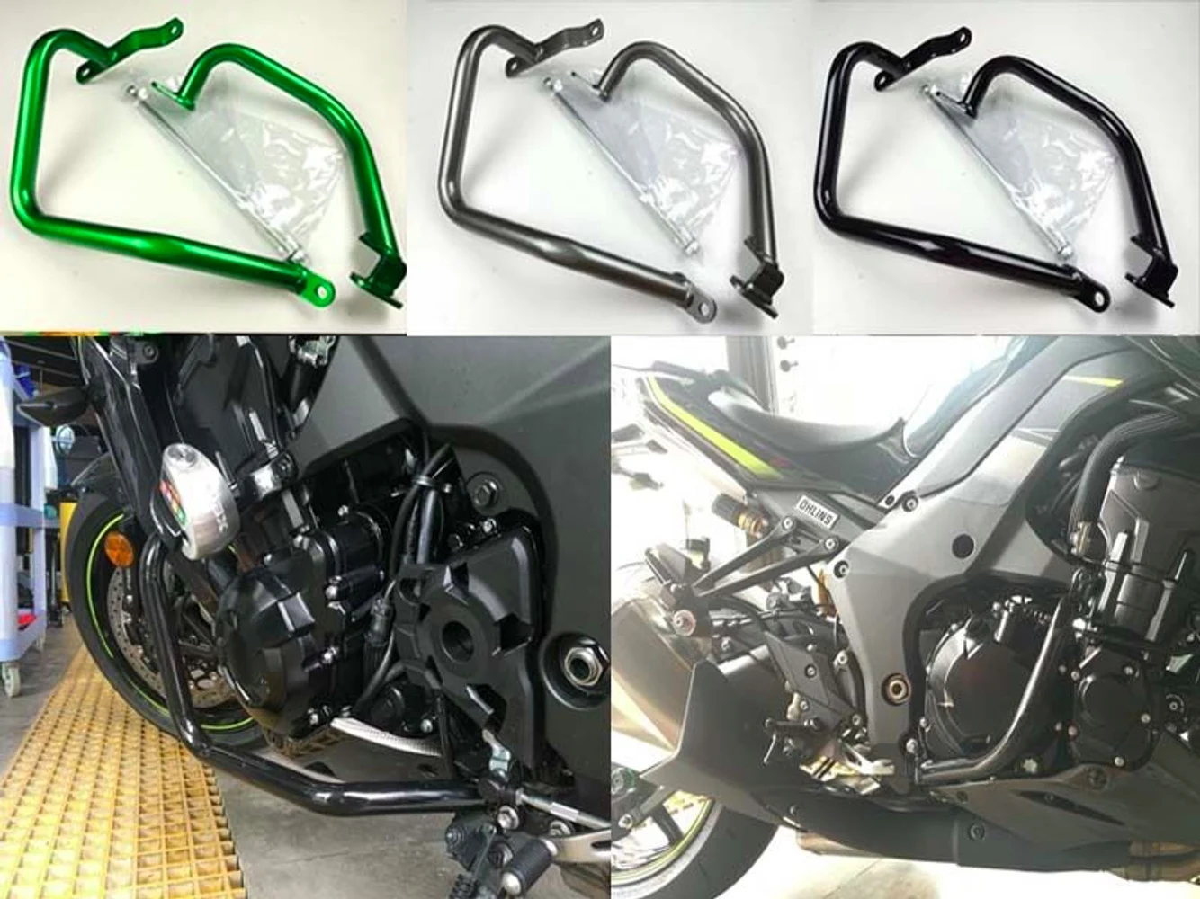 Engine Frame Protection Bumper Crash Guard Bar Metal Steel For Kawasaki