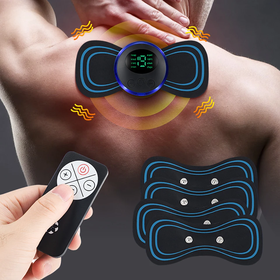 EMS Pulse Neck Massager Sticker Tens Cervical Massageador Back Masajeador  Patch Muscle Stimulator Pain Relief Gel Pads Stretcher - AliExpress