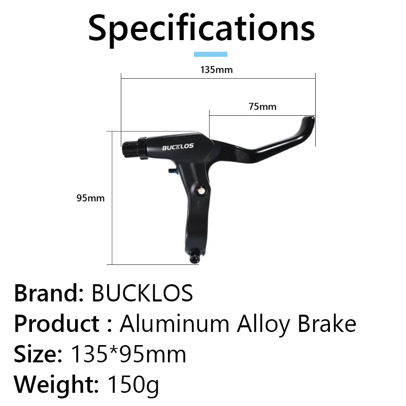 Leviers de frein vélo City/VTT Newton aluminium noir pour V-brake (3