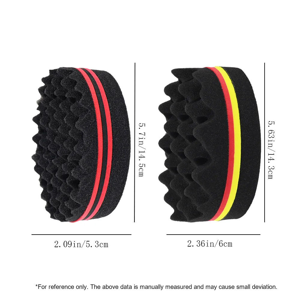 Oval Double Sides Magic Twist Hair Brush Sponge Brush Big Holes Barber Sponge Brush Twist Hair Afro Curl As Hair Care Tools 6