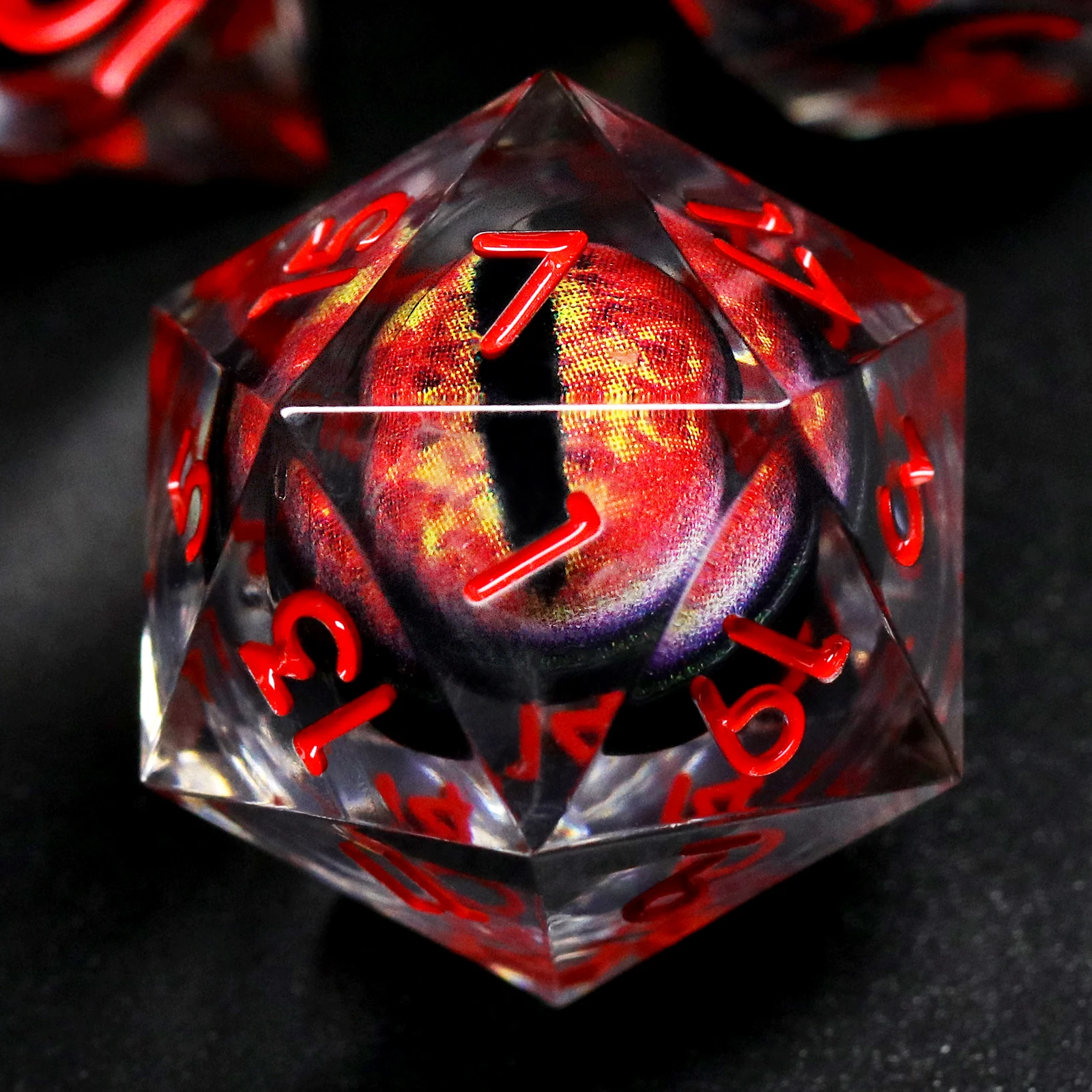 

Dragon Eye Dice Set D&D Sharp Edge Resin Dungeons and Dragons Dice Polyhedral Beholder's Ttrpg Die Role Playing RPG D and D Dice