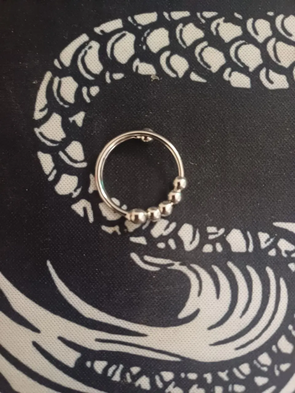 Anxiety Balls Beads Rings for Women Open Spinner Adjustable Finger Ring Stainless Steel Rotating Freely Anti Stress Jewelry Gift photo review