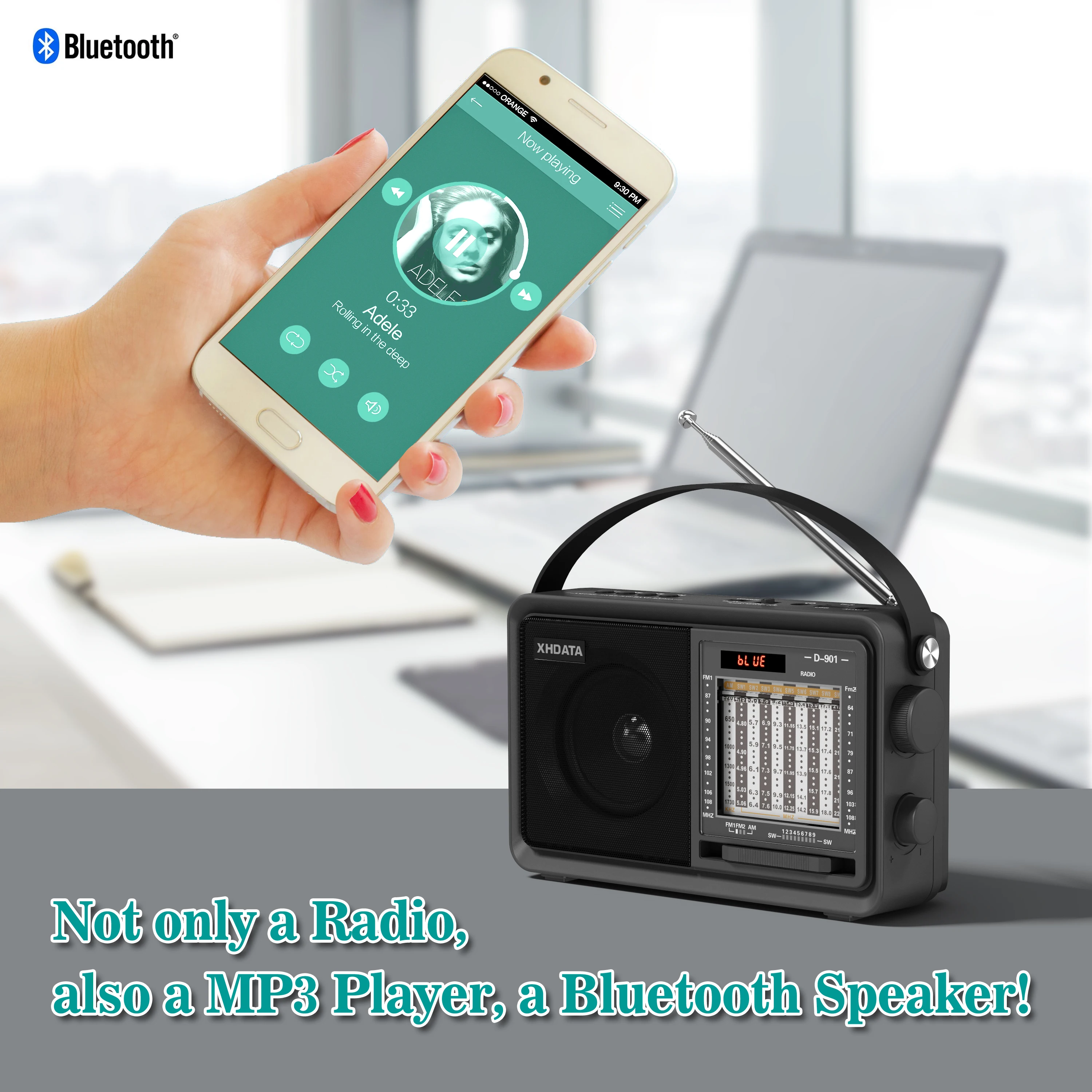 XHDATA D-901 AM FM Radio DSP Portable SW Shortwave Radio