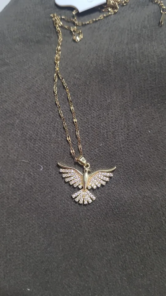 18K Gold Phoenix Pendant Necklace | Vintage Symbol of Grace photo review