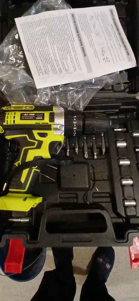 Taladro Eléctrico Inalámbrico 3 en 1 de 28V, Destornillador de Impacto, 25+3 Torque, Taladro Manual Compacto, Herramienta Eléctrica Recargable con Batería. photo review