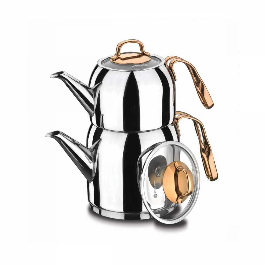 

Korkmaz Rosanna teapot set A192 2.5 liter 18/10 stainless steel turkish tea kettle set