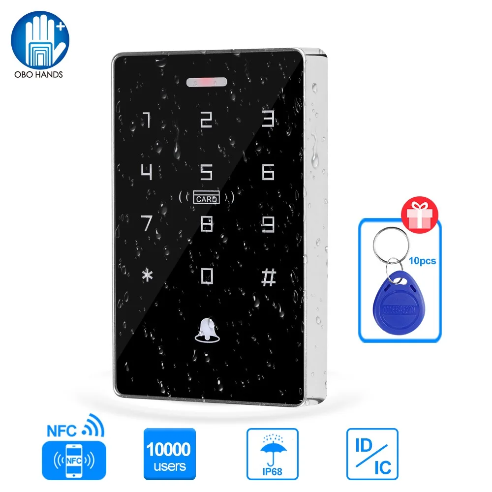 NFC Access Controller IP68 Waterproof Door Lock Keypad Dual Frequency 125KHz 13.56MHz with Wiegand Output for Outdoor Gate Entry