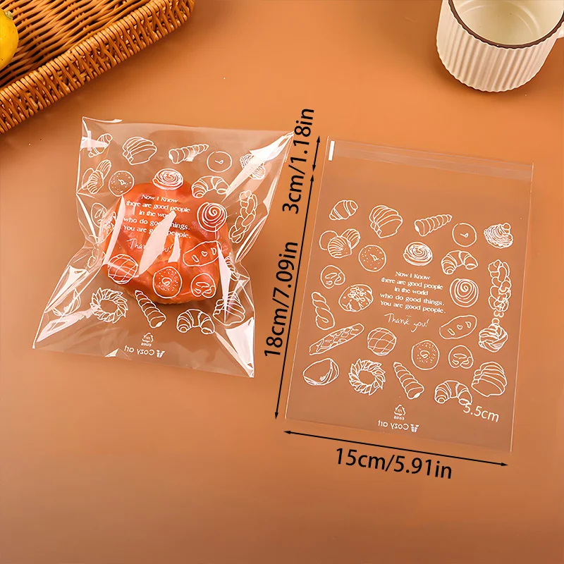 Resealable Bakery Bags 50 Pack Clear Storage Bags