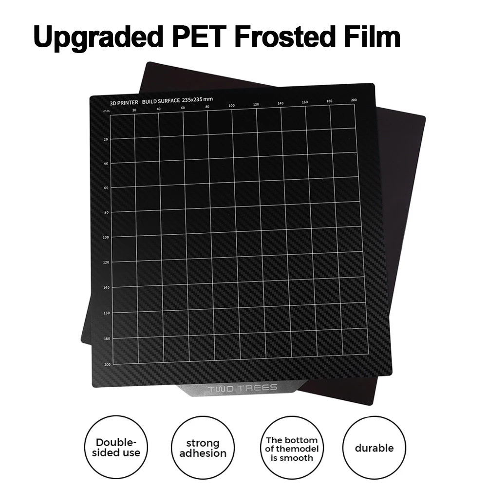 

Double Sided Upgraded PET Frosted Film Hotbed PET Spring Steel Sheet Pre-Applied Flex Magnetic Base For Ender 3 CR10 Blu-3 SP-3