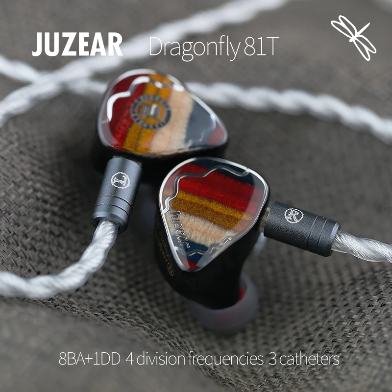JUZEAR Dragonfly 81T 1DD+8BA HiFi In Ear Monitor Earphones