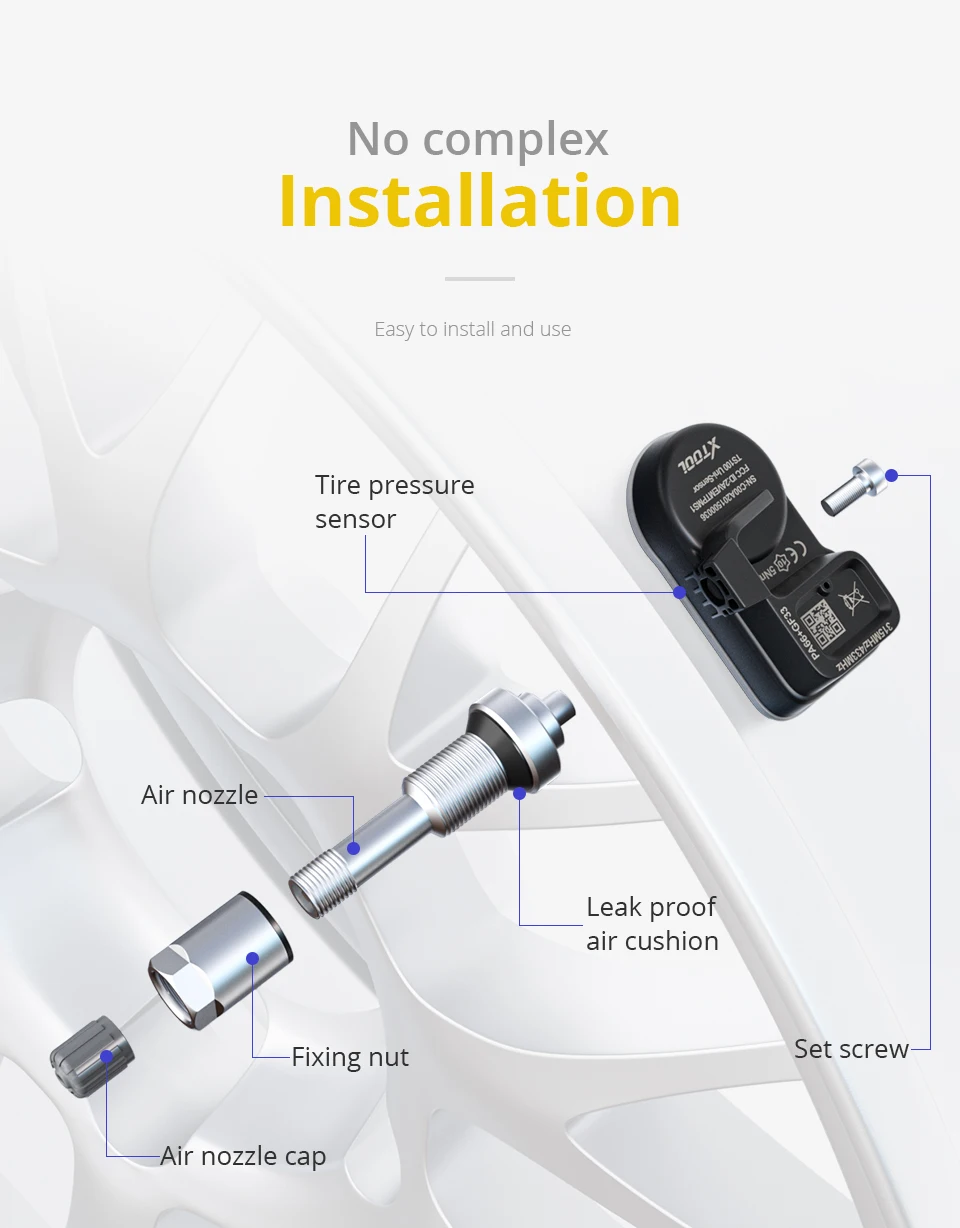 XTOOL TS100 metal Ver. Programmable tire pressure monitoring system sensor-12