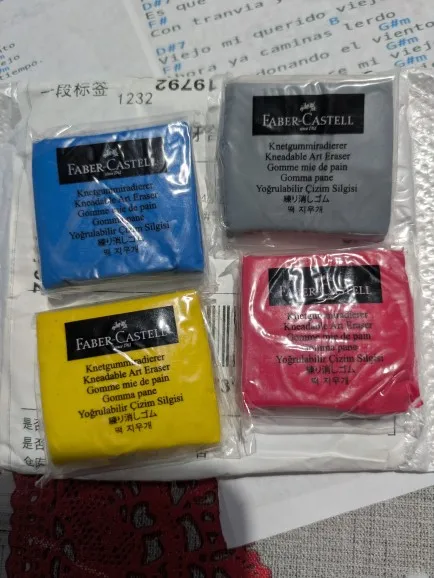 Goma de borrar de arte suave faber-castell, goma amasada para Arte, Diseño de Pianting, borrador de bocetos, papelería photo review