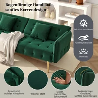 Компактная бархатная кушетка. Регулируемый раскладной диван для уютных квартир. Современная гостевая кровать, роскошное мягкое прикосновение — изображение 2