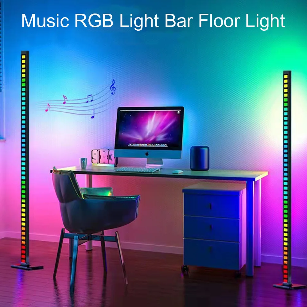FTOYIN12MFloorLightRGBMusicLedLightBar45LEDSSmartRhythm