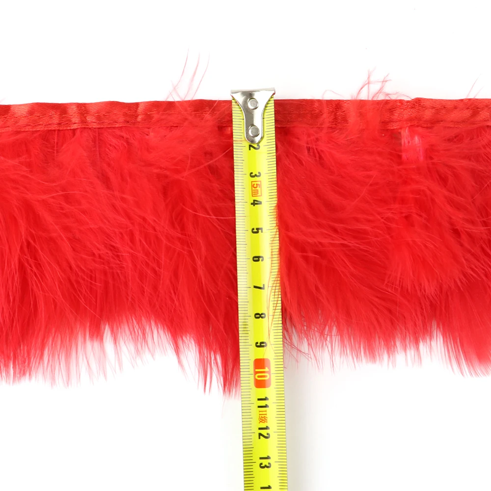 Craft Feathers 1 Meter Marabou Feathers Trim Ribbon 8-10CM Soft Plumes Fringe for Crafts Wedding Dress Sewing Decoration Accessories