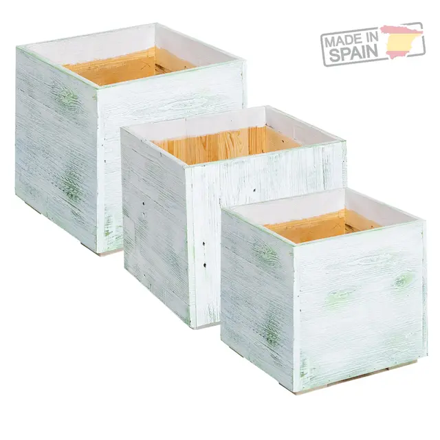 Wallpallet Nagy Négyzet Alakú, Fenntartható Fa Ültetvény, Gradiens Kivitelű Cazorla 3 Darabkészlet -Készletével. - Image 2