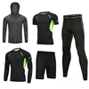 Men's Workout Clothes Athletic Shorts Shirt Set 5 in1 for Basketball Football Exercise Training Running Gym Compression Suits 5