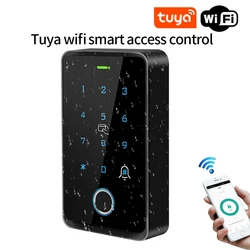 Tuya WIFI App Access Control IP66 Waterproof Card Biometric Fingerprint Touch Screen Access Controller System WG Output